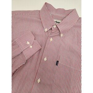 Barbour Skelton Shirt Men's L Long Sleeve Red Striped Button Down Regular Fit